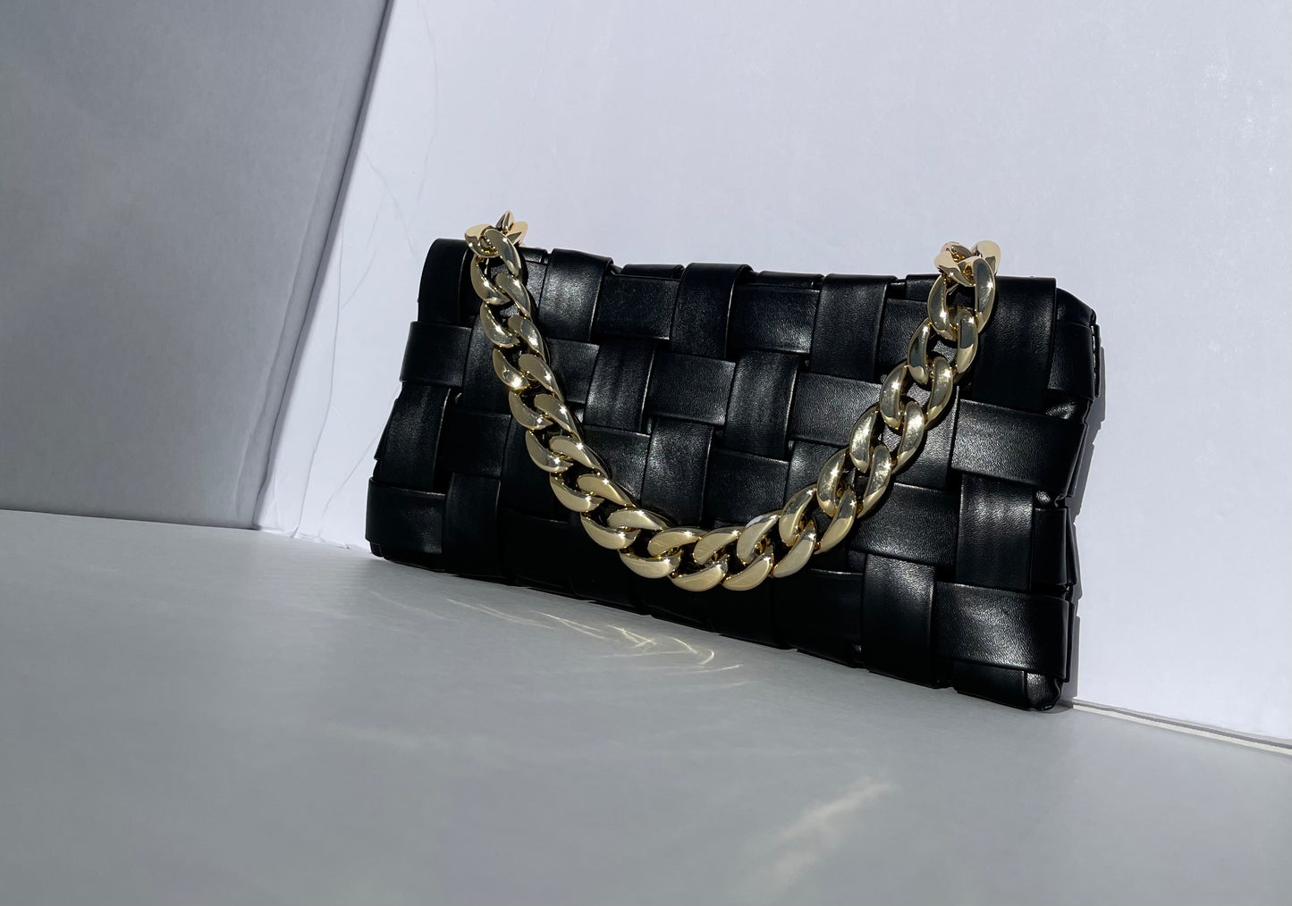 Black Woven Hand Bag